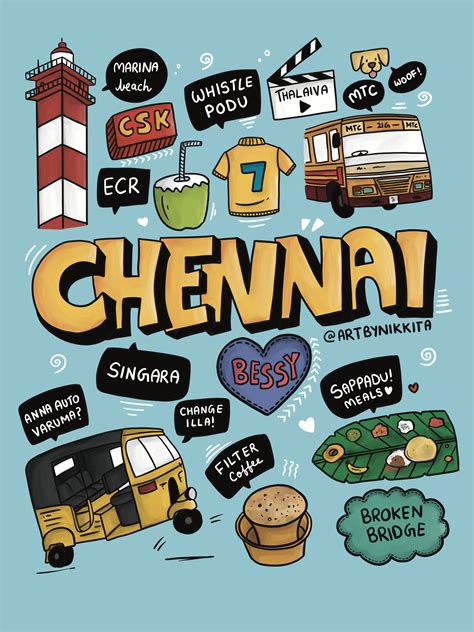 Singara Chennai Colourful Memory Artboard Easy to Download - Etsy