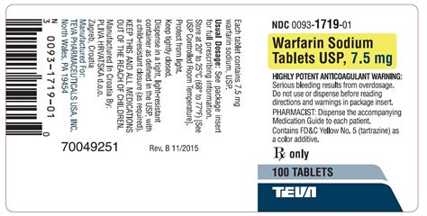 Warfarin - FDA prescribing information, side effects and uses