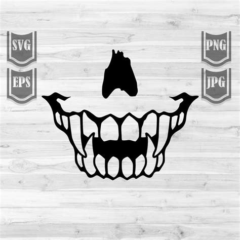 Sharp Scary Teeth Svg File || Teeth Clipart || Scary Skull Teeth Svg || Sharp Teeth illustrat ...