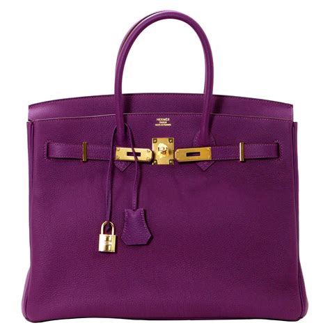 Hermès Birkin in Anemone Purple Togo with Gold Hardware 35 cm | 1stdibs.com | Hermes bag birkin ...