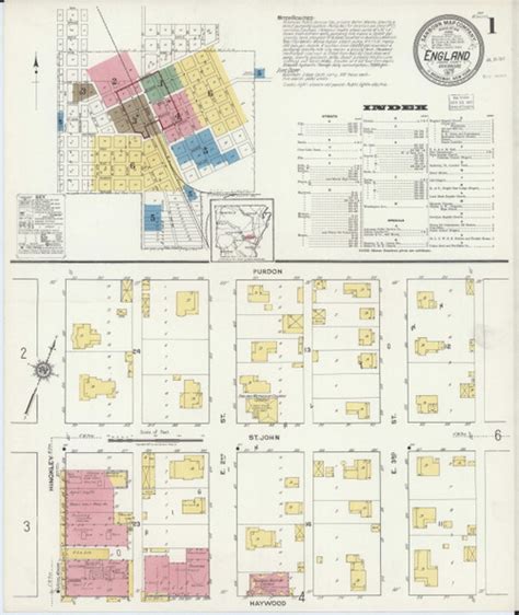 England, Arkansas 1917 - Old Map Arkansas Fire Insurance Index - OLD MAPS