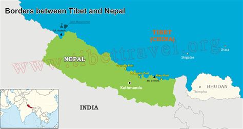 Tibet Nepal Border Map, Map of Nepal Tibet Border