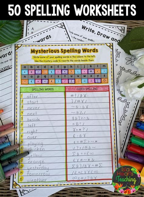 50 Spelling Worksheets for Any List (Spelling Practice for 1st and 2nd Grade) | Spelling ...