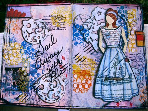 Altered Schoolmarm: New Altered Book, Art Journal Page - Pink Saturday