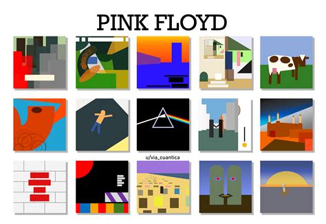 I made a simplified version of all Pink Floyd album covers using geometric figures : r/pinkfloyd
