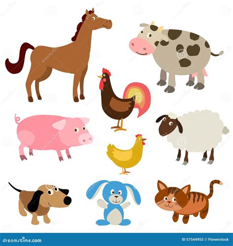 Set Of Cute Cartoon Farm Animals | CartoonDealer.com #57544955