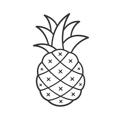 Pineapple cartoon outline clip art. Simple flat vector illustration ...