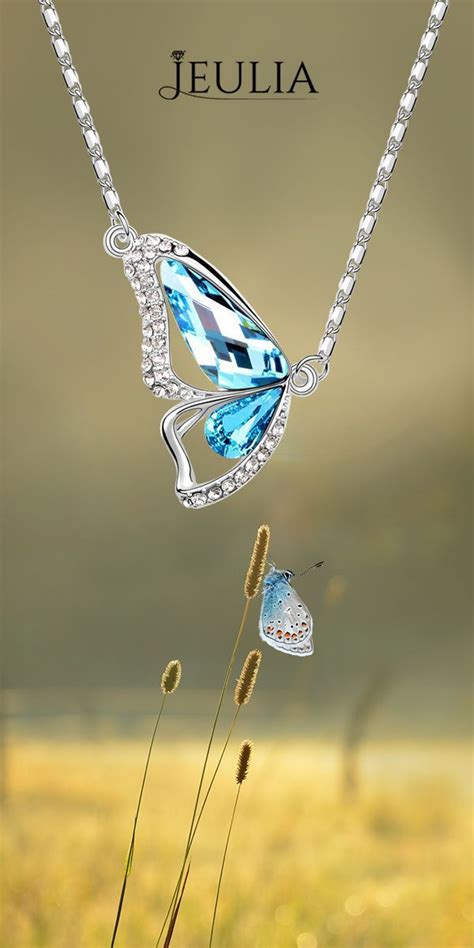 Jeulia Aquamarine Women's Pendant Necklace for butterfly lovers. #Jeulia #necklace #necklaces # ...