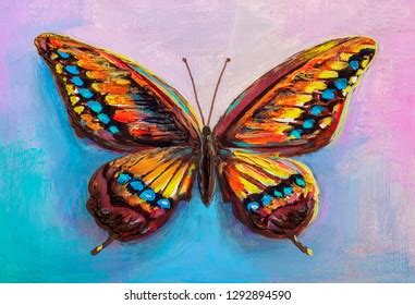 Oil Painting Beautiful Butterfly Stock Illustration 1225339165 | Shutterstock