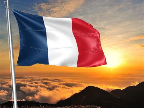 Premium Photo | French waving flag, flag of republic of france