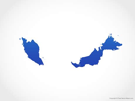 Printable Vector Map of Malaysia - Blue | Free Vector Maps