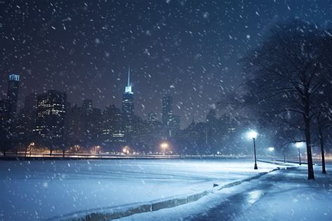 New York City Winter Skyline Wallpaper