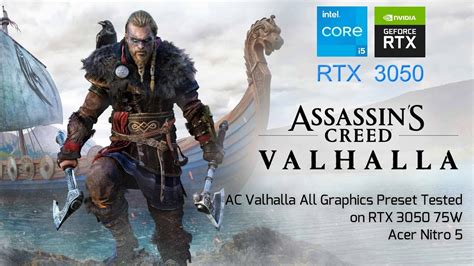 Assassin's Creed Valhalla All Graphics Preset Tested on RTX 3050 75W | Acer Nitro 5 - YouTube