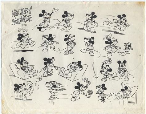 mickey mouse model sheet - Google 検索 | Mickey mouse dessin, Croquis disney, Souris dessin