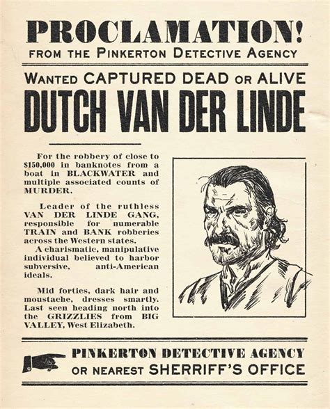 Dutch Wanted Poster Published By Rockstar - Red Dead Redemption 2 - RDR2.org Forums