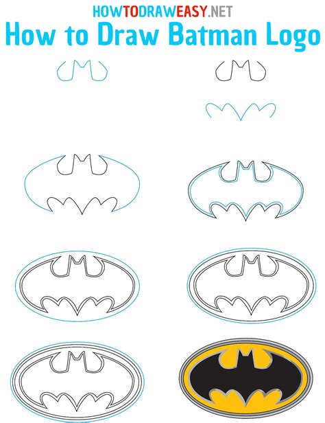 How to Draw Batman Symbol - How to Draw Easy