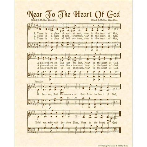 Near to the Heart of God Christian Home & Office Decor Hymn on ...