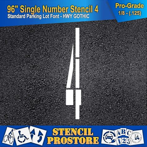 Buy Pavement Stencils - 96 inch Single Number Stencil - 4 - MUTCD, FHWA - 96 x 16 x 4 Stroke - 1 ...