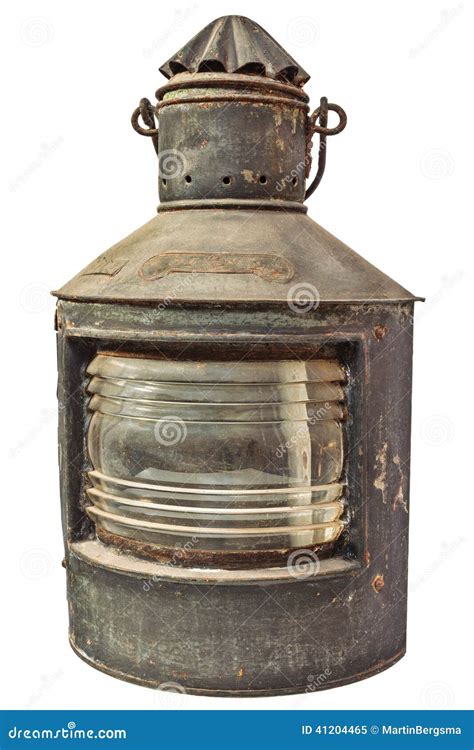 Large Vintage Storm Lantern Isolated on White Stock Image - Image of ...