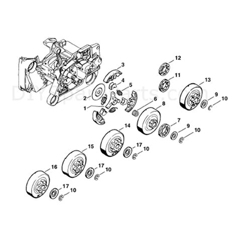 Stihl MS 660 Chainsaw (MS660 Magnum) Parts Diagram, Clutch - Chain sprocket