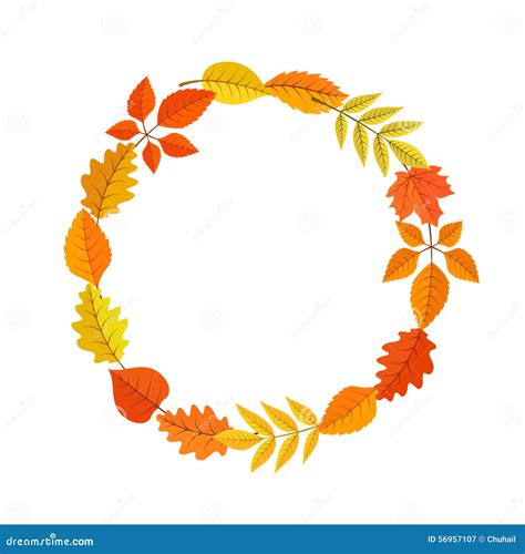 Autumn Garland of Bright Fall Leaves Stock Vector - Illustration of design, yellow: 56957107