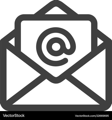 Open email flat icon symbol Royalty Free Vector Image