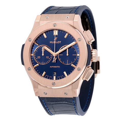 Hublot Classic Fusion Blue Sunray Dial 18K King Gold Automatic Men's Watch 521.OX.7180.LR ...