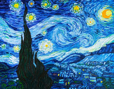 The Starry Night by Van Gogh original oil reproduction on | Etsy in ...