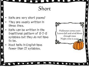 Halloween Haiku Activity - Using Halloween Scenes to Write Haiku Poems