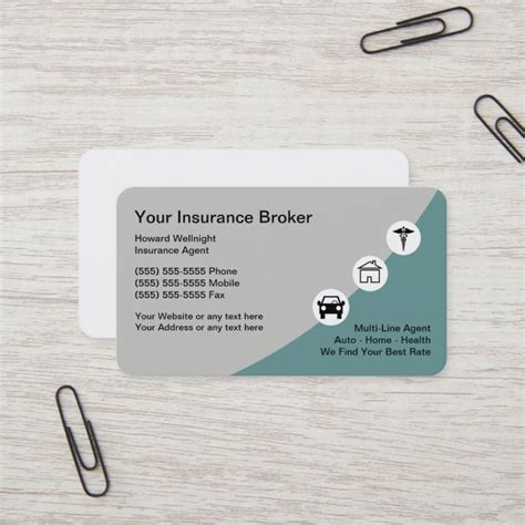 Insurance Modern Broker Business Cards | Zazzle.com