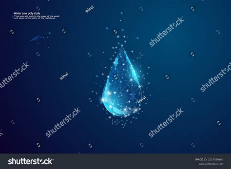 Drop Water Low Poly Style Design Stock Vector (Royalty Free) 2117169860 | Shutterstock