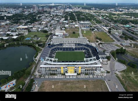 An aerial view of Camping World Stadium, formerly known as Orlando Stadium, Tangerine Bowl and ...