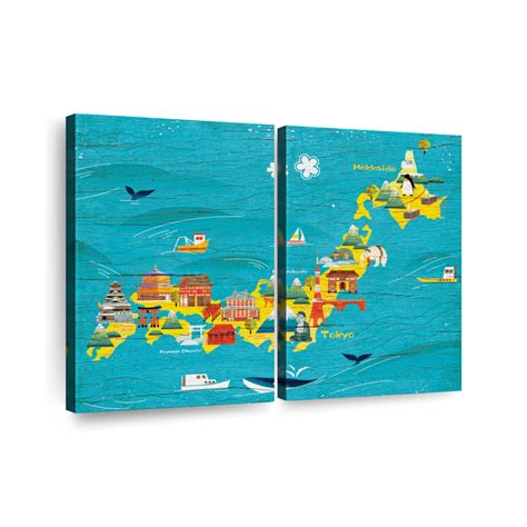 Japan Travel Map Wall Art | Digital Art