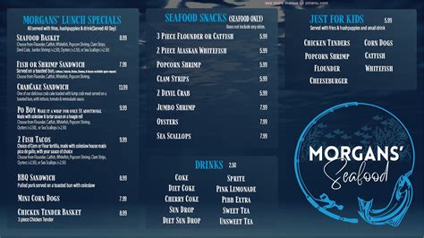 Menu at Morgans Seafood fast food, Scarborough