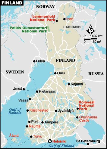 Finland map EUROPE - Country map of Finland