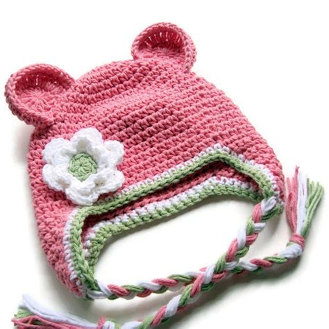 Baby Hat Crochet Baby Girl Hat Girls Crochet Ear Flap