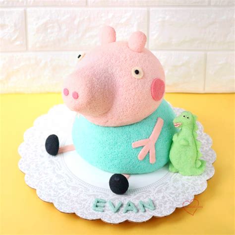 Loving Creations for You: George and Dinosaur (Peppa pig) Chiffon Cake