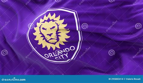 Close-up of Orlando City SC Flag Waving in the Wind Editorial Stock Image - Illustration of sign ...