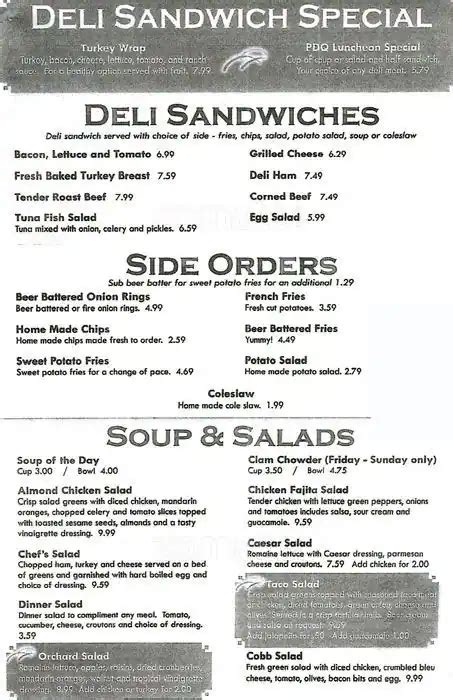 Menu at Rainbow Cafe, Auburn