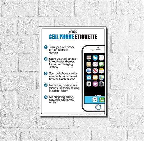 Office Cell Phone Etiquette Poster 12" x 16" Laminated : Amazon.ca ...