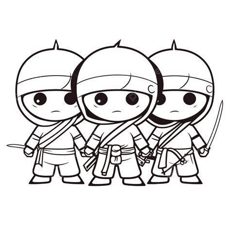 Cool Ninja Coloring Pages With Three Little Ninjas Outline Sketch Drawing Vector, Wing Drawing ...