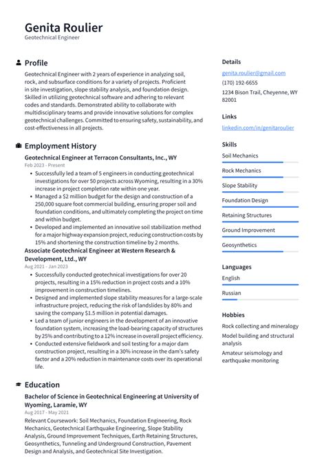 Geotechnical Engineer Resume Examples and Templates