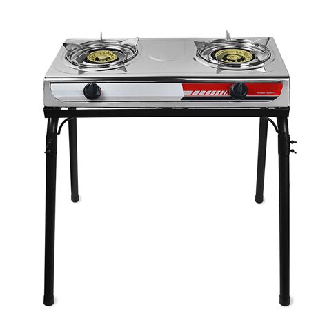 Portable Propane Gas Gasoline lpg 2-Burner Stove Stand Dual Burners Co – XtremepowerUS