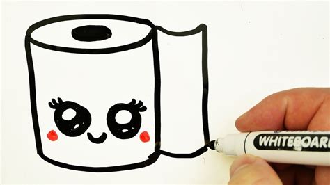 How to Draw a Cute Toilet Paper Easy 🧻 Drawing on a Whiteboard | White board drawings ...