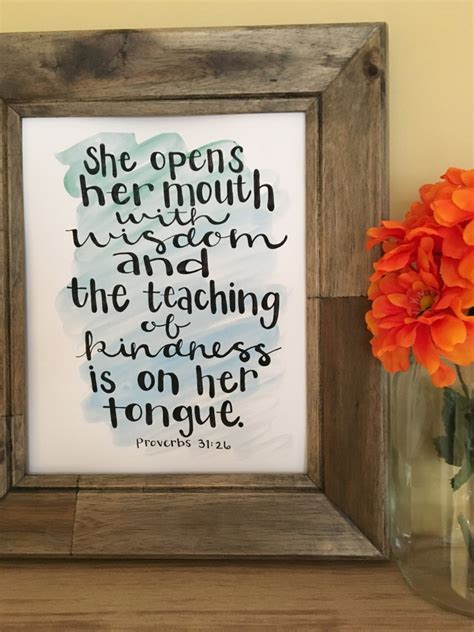 Teacher Gift Teacher Quote Bible Verse Art Proverbs 31:26 | Etsy