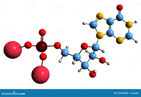 3D Image of Disodium Inosinate Skeletal Formula Stock Illustration ...