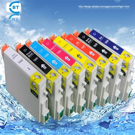 8pcs Compatible epson R800 R1800 printer ink cartridge T0540 T0541 T0542 T0543 T0544 T0547 T0548 ...