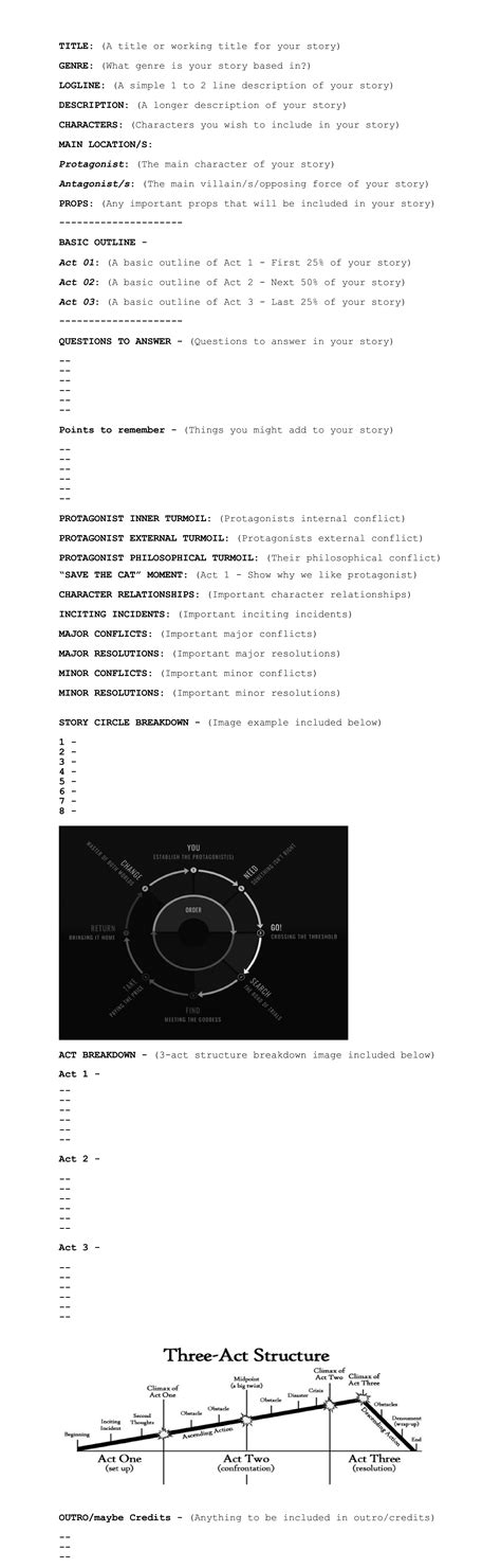 A Template For Creating Stories/Screenplays/Outlines - Designed To Help Writer's Block : r ...