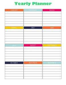 Free Printable Yearly Planner Template in PDF, Word & Excel