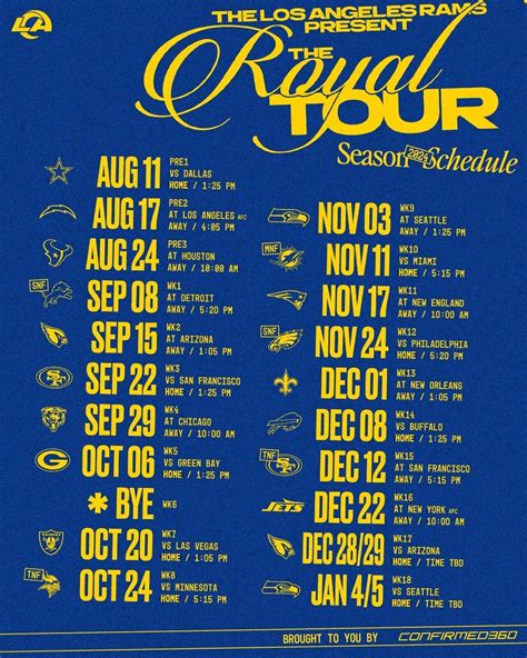 Rams Schedule 2024 Printable - Cassy Dalenna